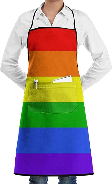 Asnivi Kitchen Cooking Aprons For Women And Manwaterproof Apron The Official Flag Of Gay Pride