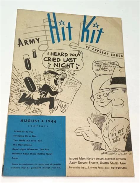 Rare Vintage World War Ii Army Hit Kit Hitler And Dick Tracy Song Magazine Wwii 7199 Picclick