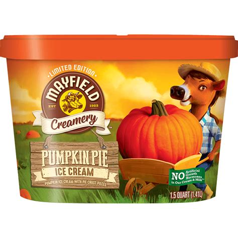 Pumpkin Pie Limited Edition Ice Cream 1 5 Quart Mayfield Dairy Farms