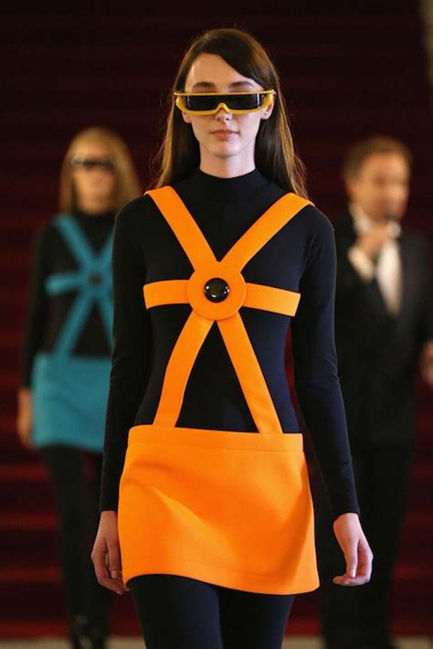 Pierre Cardin Retrospective Fashion Show 2017 A Model Walks The Runway