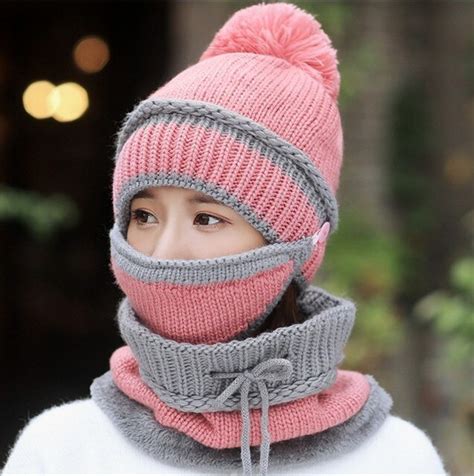 2017 new winter balaclavas beanie female hat for women men face mask cap ski winter hat with