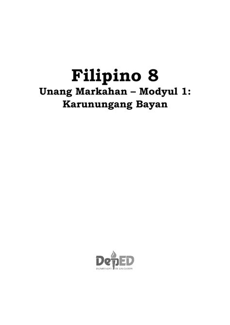 Filipino 7 Module 1 Week 19 20 Docx Modyul Sa Filipin