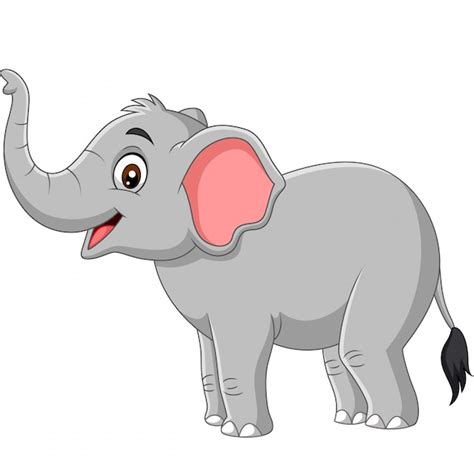 Dibujos Animados Lindo Bebé Elefante Sentado Vector Premium