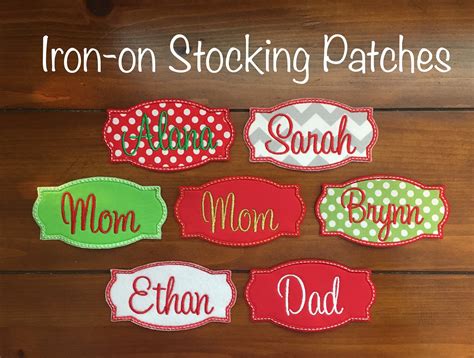 Personalized Christmas Stocking Iron On Name Patch Appliqué Etsy