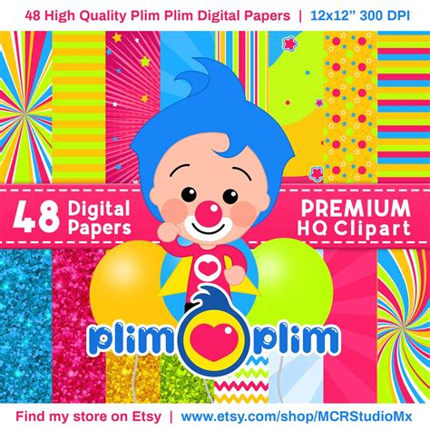 Pink Plim Plim Digital Papers Bonus Clipart Clipart And Etsy España