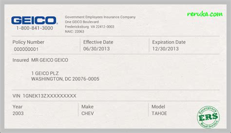 Geico insurance card fill online printable fillable blank. Insurance Card Template