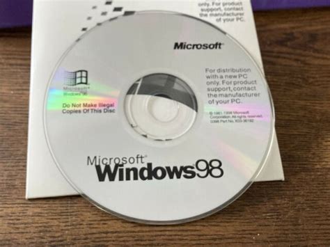 Vintage Collectible Microsoft Windows 98 Full First Edition Cd Rom For