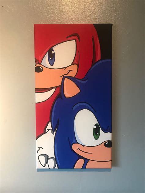 Sonic And Knuckles Duo Leinwand Mini Canvas Art Small Canvas Art Diy