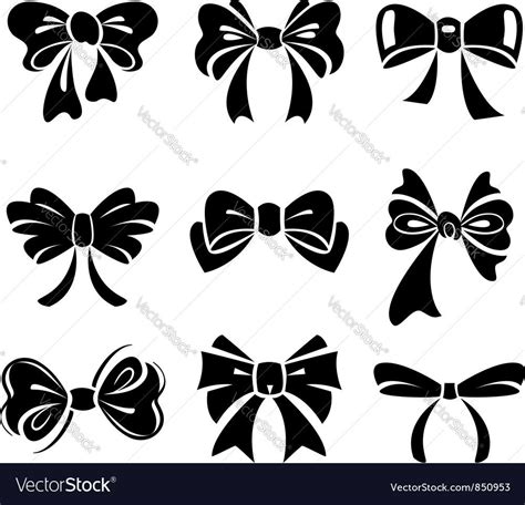 Set Of Bow Download A Free Preview Or High Quality Adobe Illustrator