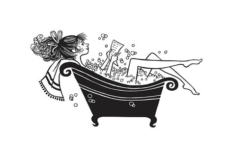 Woman Reading In Bubble Bath Drawing By Csa Images Fine Art America