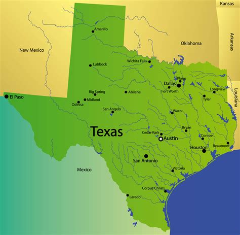 High Detailed Texas Map