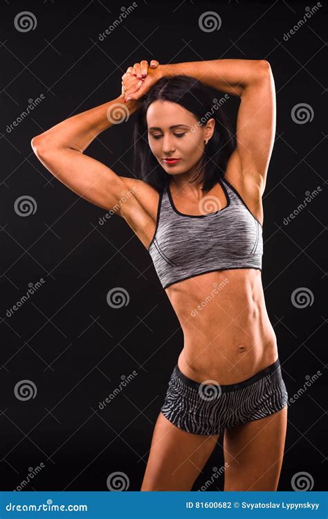Fitness Womna Posing In Studio Stock Photo Image Of Exercise