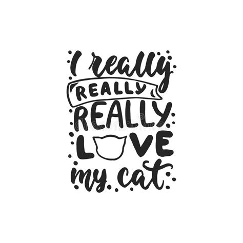 I Love My Cat Isolated On White With Cat Illustration Stock Vector