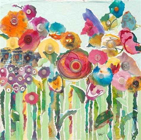 Flower Garden ~ Torn Paper Collage Art Project With The Girls Large