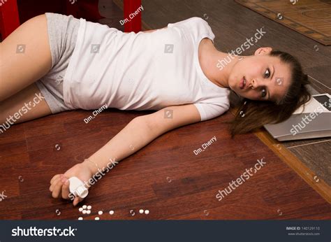Crime Scene Simulation Overdosed Victim Lying Stockfoto Shutterstock