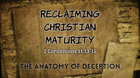 The Anatomy Of Deception Faithlife Sermons