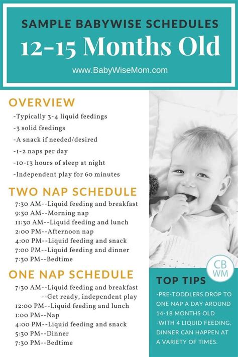 Babywise Sample Schedules 12 15 Months Old Babywise Mom Baby