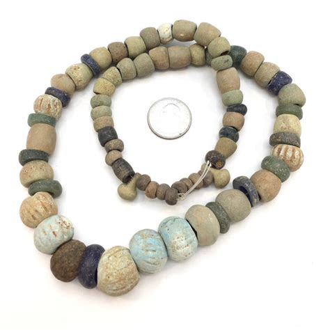 Graduated Mixed Ancient Egyptian Faience And Ancient Glass Beads From Egypt Rita Okrent