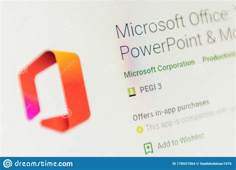 Microsoft Office App Icon Selective Focus Editorial Stock Image