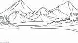 Drawing Simple Scenery Mountain Mountains Landscape Easy Sketches Digital Sketch Draw Line Lighthouse Drawings Coloring Printable Getdrawings Brate Painting sketch template