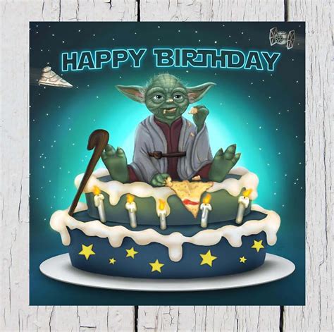 Star Wars Verjaardagskaart Yoda Verjaardagskaart Voelen De