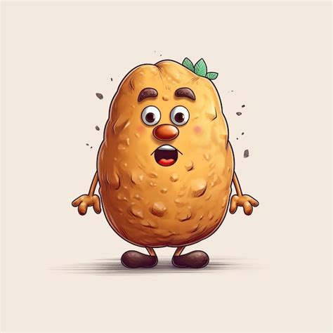Premium Ai Image 3d Illustration Of Potato Character That Is Drawn In