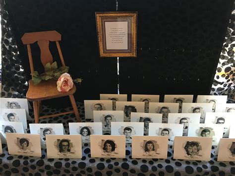 High School Class Reunion Memory Table Featuring The Empty Chair