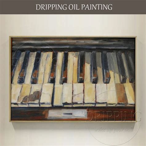 Special Wall Art Painting Handmade Piano Keys Oil Painting On Canvas