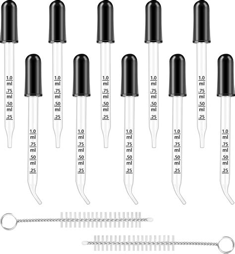 Glass Dropper 10pcs Eye Dropper For Essential Oilsstraight And Bent