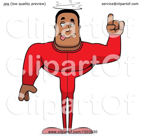 Clipart Of A Drunk Buff African American Man In Pjs Royalty Free Vector Illustration By Cory