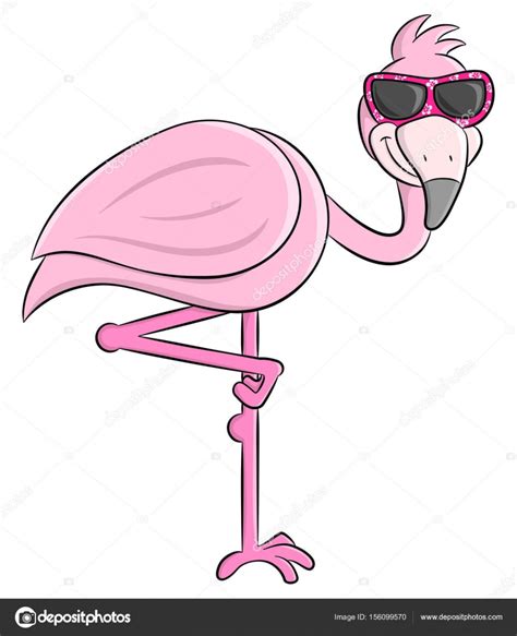 Cartoon Flamingo With Sunglasses Stock Illustration By ©antimartina