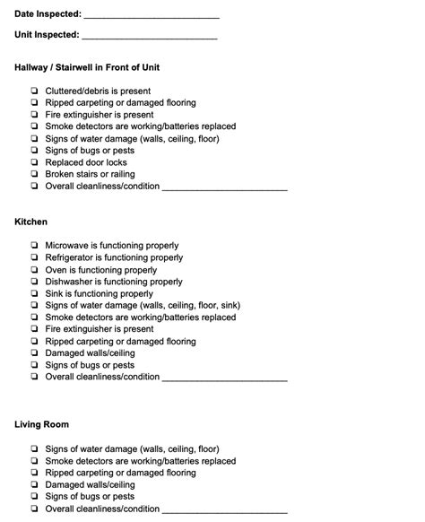 Sample Routine Rental Inspection Checklist Template Vrogue