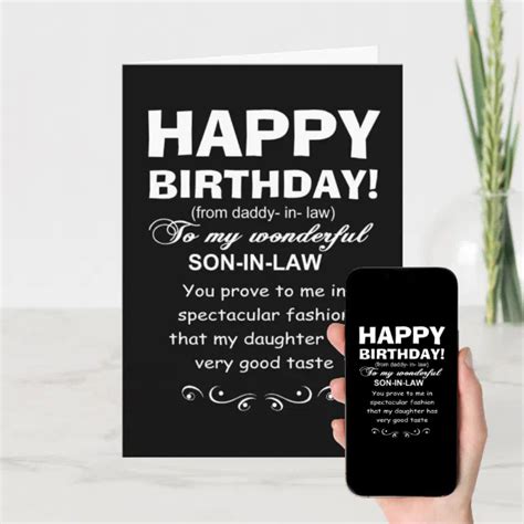 Happy Birthday Son In Law Card Zazzle