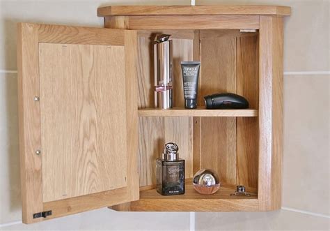 Solid Oak Wall Mounted Corner Bathroom Cabinet 601 Bathrooms And More