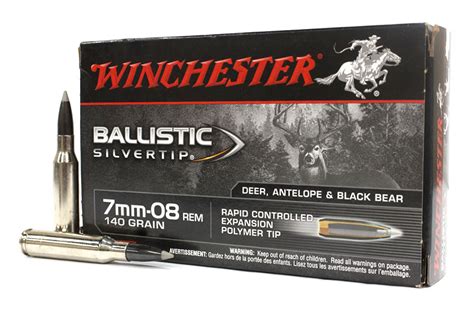 Winchester 7mm 08 Rem 140 Gr Polymer Tip Ballistic Silvertip 20box