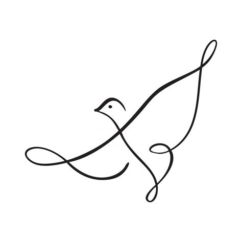 Continue N Lijntekening Vogel Line Vectorkunst Bij Vecteezy