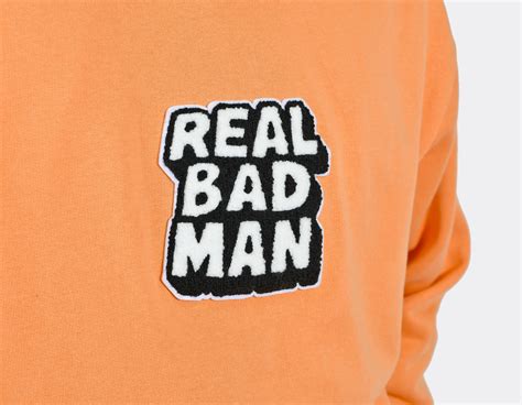 real bad man rbm chenille hoodie orange bang