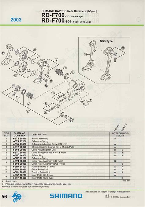 Shimano Spare Parts Catalogue 2003 Scan 3