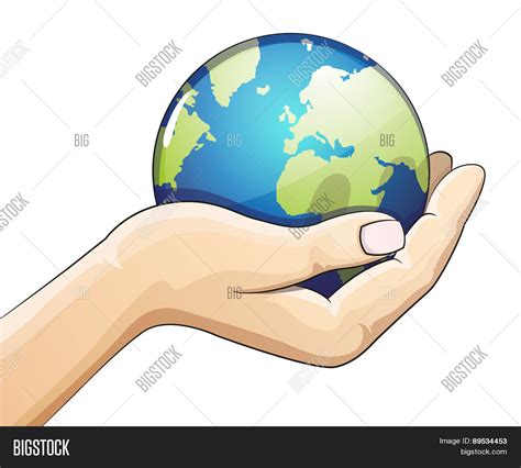 Hand Holding Earth Vector And Photo Free Trial Bigstock