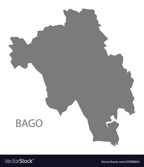 Bago Myanmar Map Grey Royalty Free Vector Image