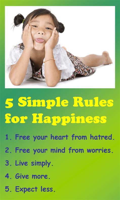 5 Simple Rules For Happiness Infographic A Day
