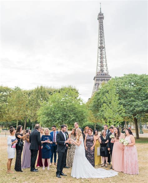 Intimate Eiffel Tower Wedding Ceremony In A Parisian Park Paris