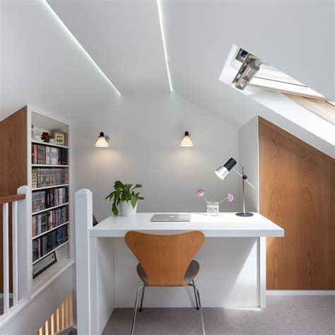 There is lots of amazing attic bedroom design ideas in existence nowadays. Home office in a converted loft space | Modern style ...