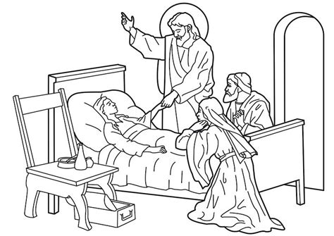 Jesus Raises Jairus Daughter Coloring Page