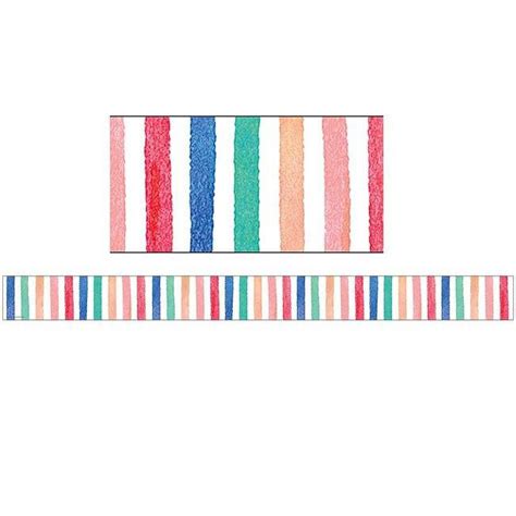 Teacher Created Resources Tcr8961 Watercolor Stripes Straight Border Trim