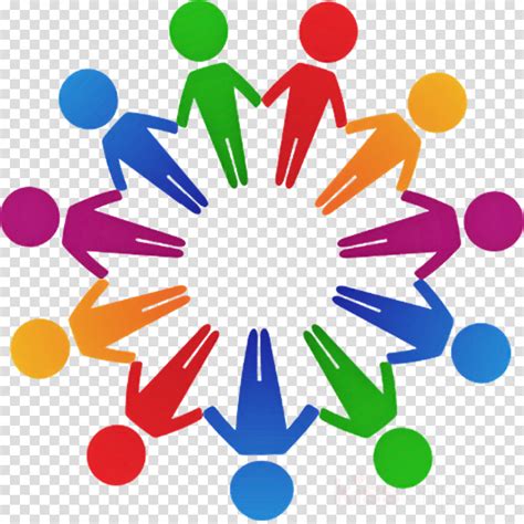 Social Group Line Circle Celebrating Collaboration Clipart Social
