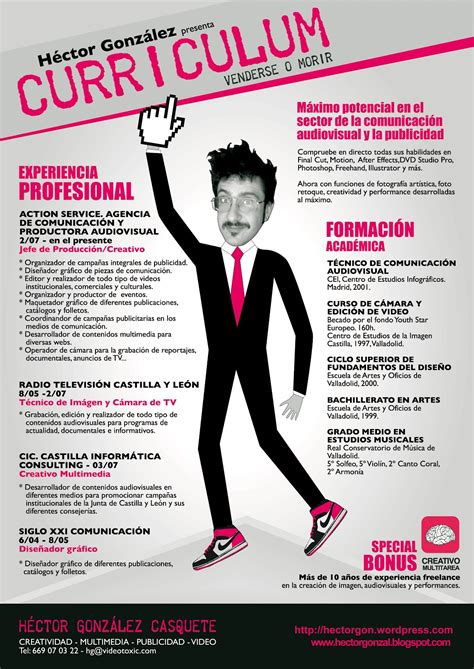 Ejemplos de curriculum vitae creativo. TALLER BUSCATE LA VIDA