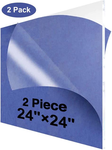 24x24 Cast Acrylic Plexiglass Sheet 18 Thick Pack 2 Clear Acrylic