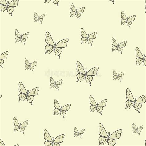 Vector Butterfly Seamless Repeat Pattern Design Backgroundyellow