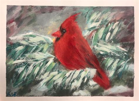 Cardinal In Snow Painting Artwork For Sale Kraneil Fine Art